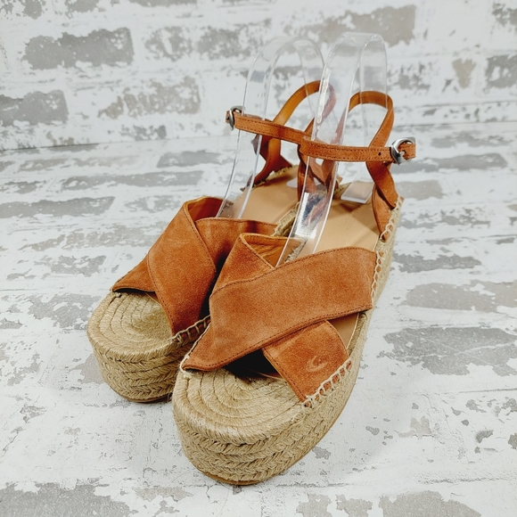 New Rag & Bone Hera Espadrille Wedge Suede Sandal A569 - Picture 2 of 13